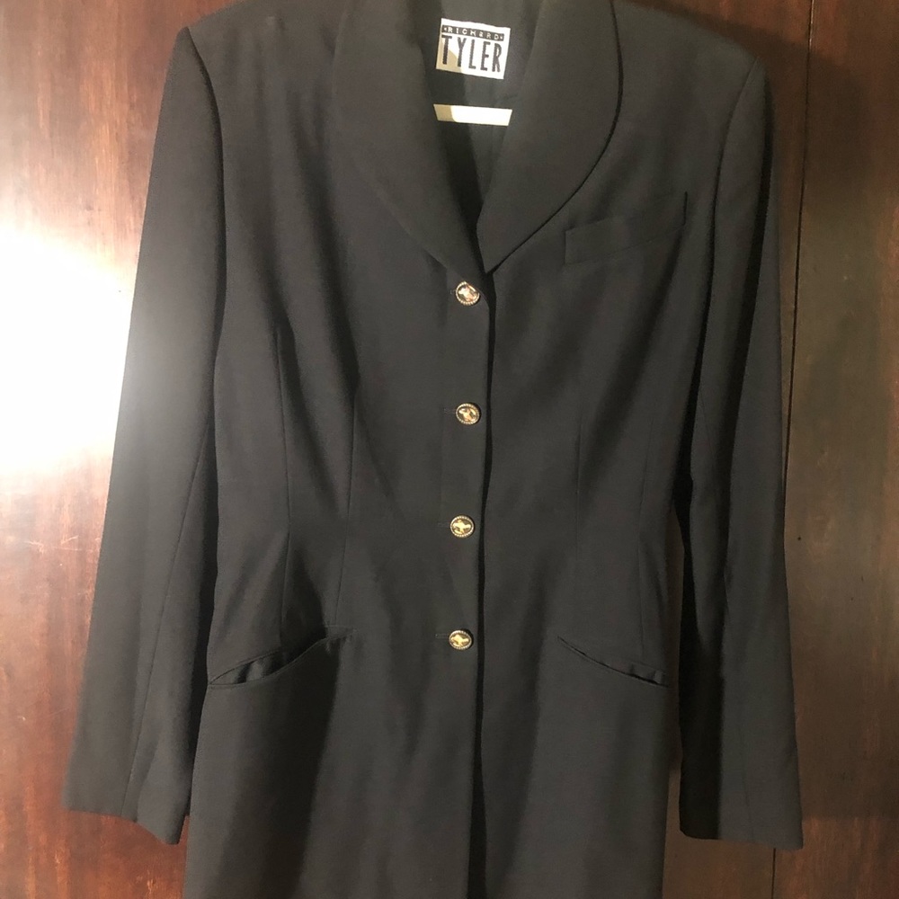 🔴 RICHARD TYLER COUTURE WOOL BLAZER /SILK LINING